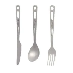 Titanium 3 Piece Cutlery Set (Knife, Fork And Spoon) By SilverAnt