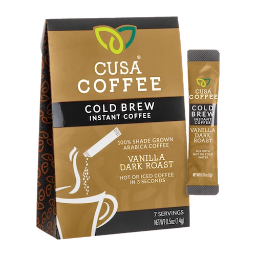 Vanilla Dark Roast Cold Brew Instant Coffee By Cusa Tea & Coffee